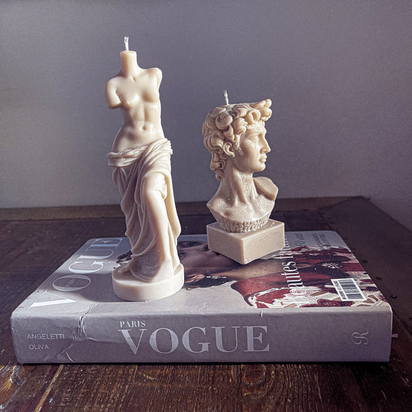 Small Venus de Milo and David Candle Bundle