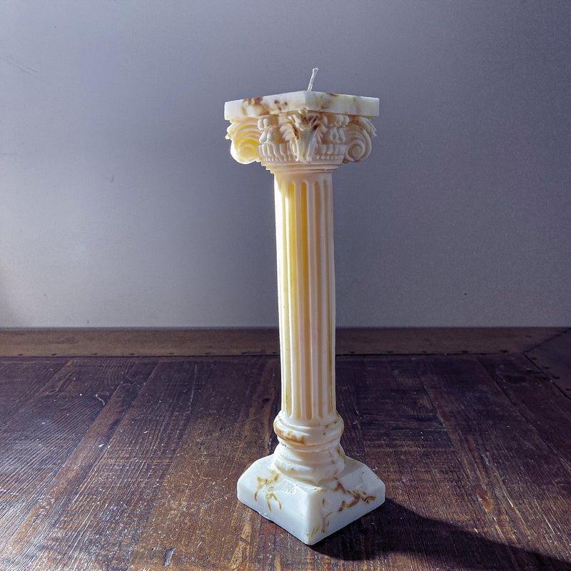 Large Marbled Greek Column Candle - Vendeo.co.uk