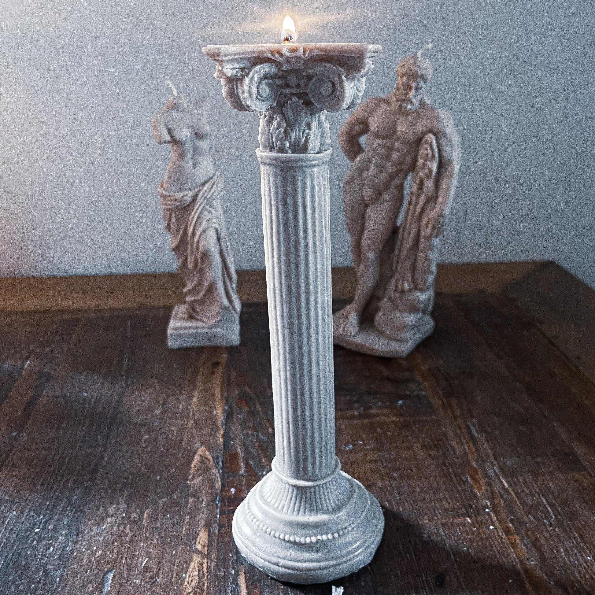 Large Roman Composite Column Candle - Vendeo.co.uk