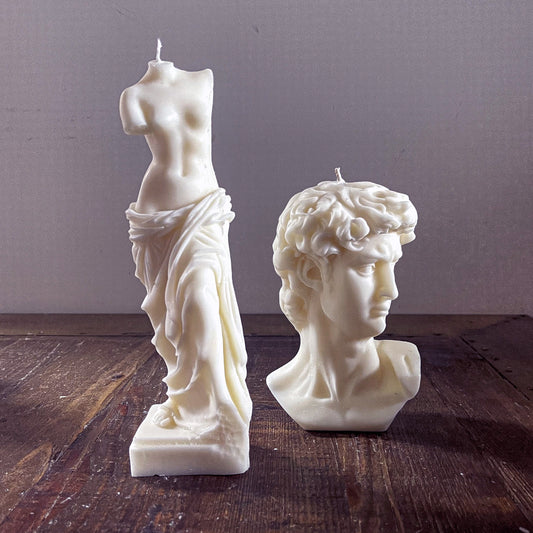 Large Venus de Milo and David Candle Bundle