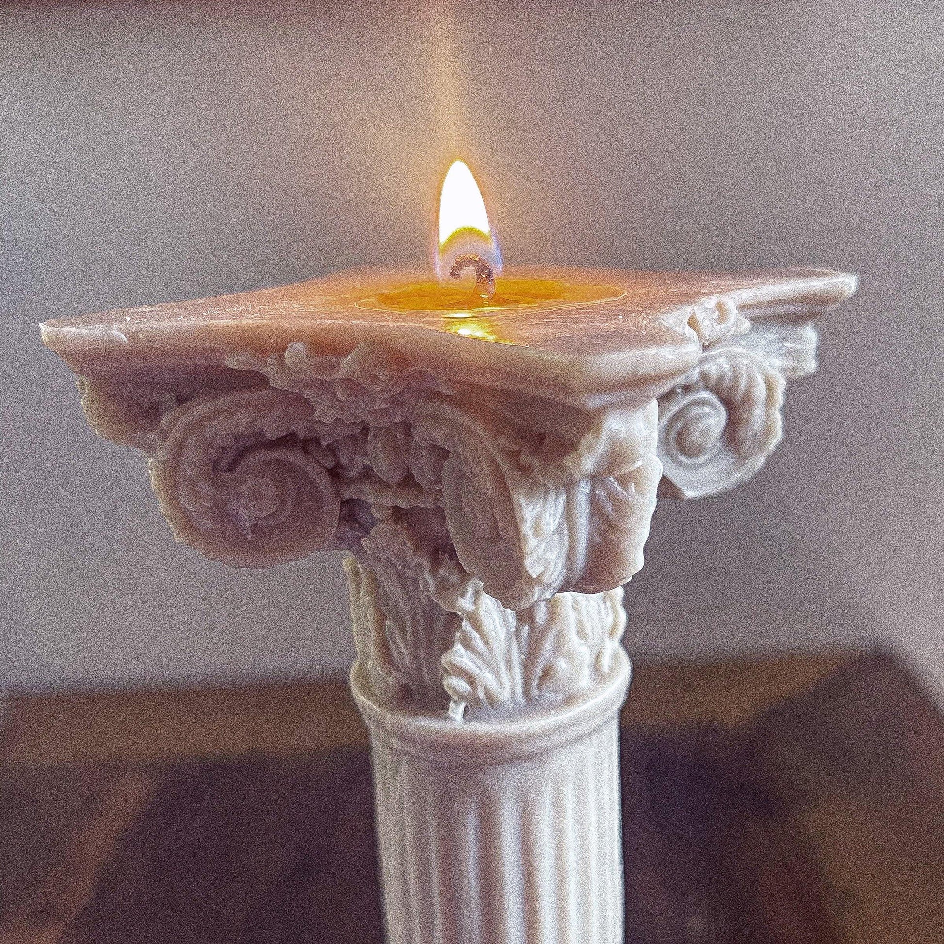 Large Roman Composite Column Candle - Vendeo.co.uk