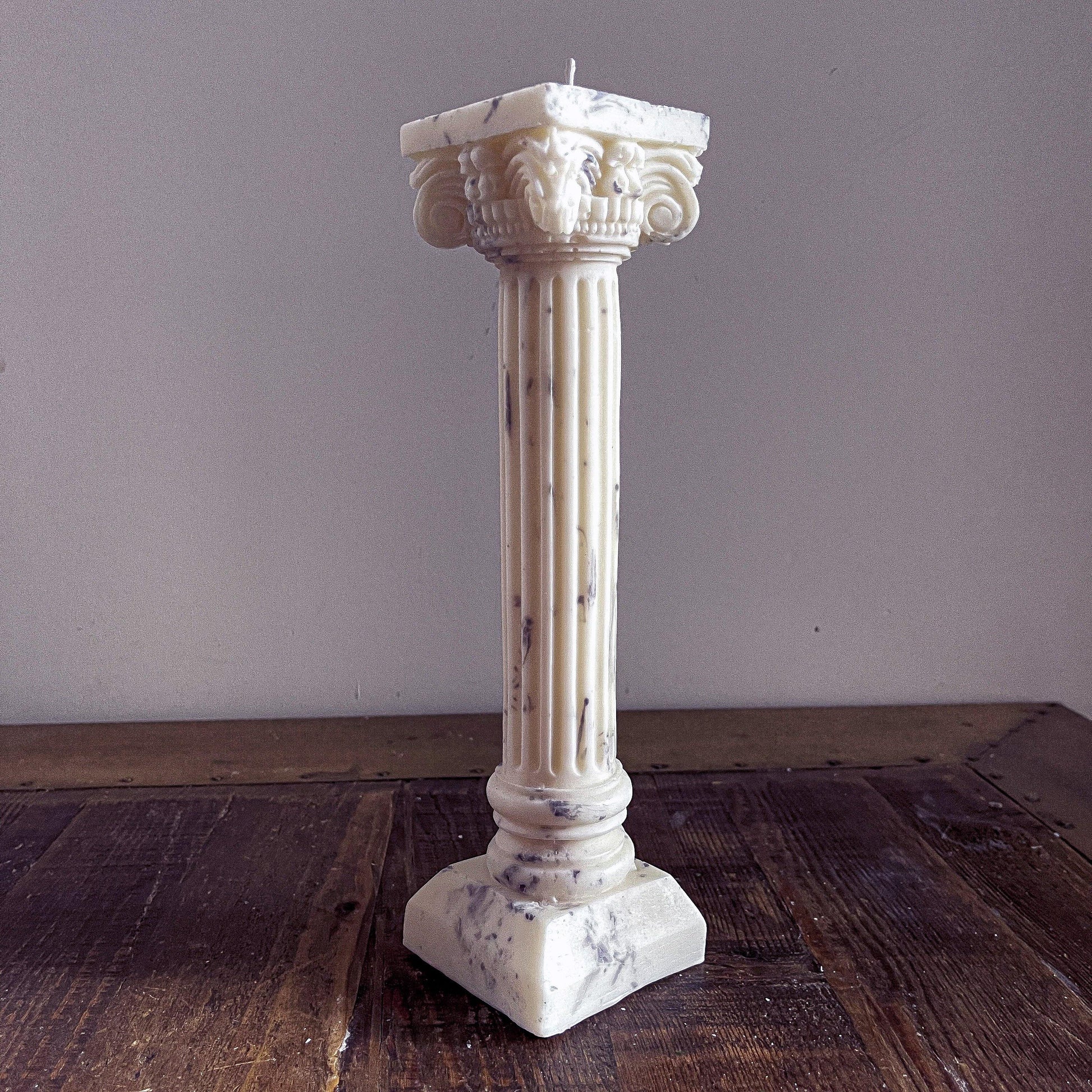 Large Marbled Greek Column Candle - Vendeo.co.uk