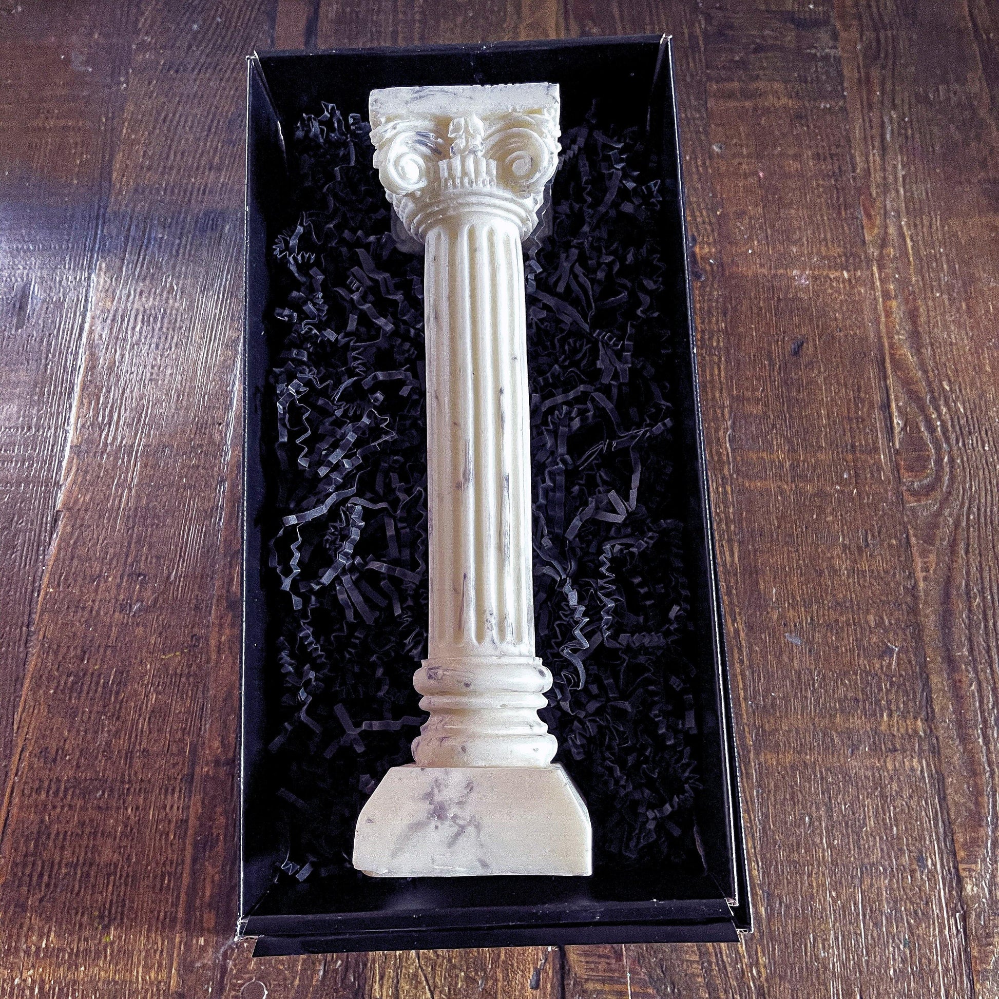 Large Marbled Greek Column Candle - Vendeo.co.uk