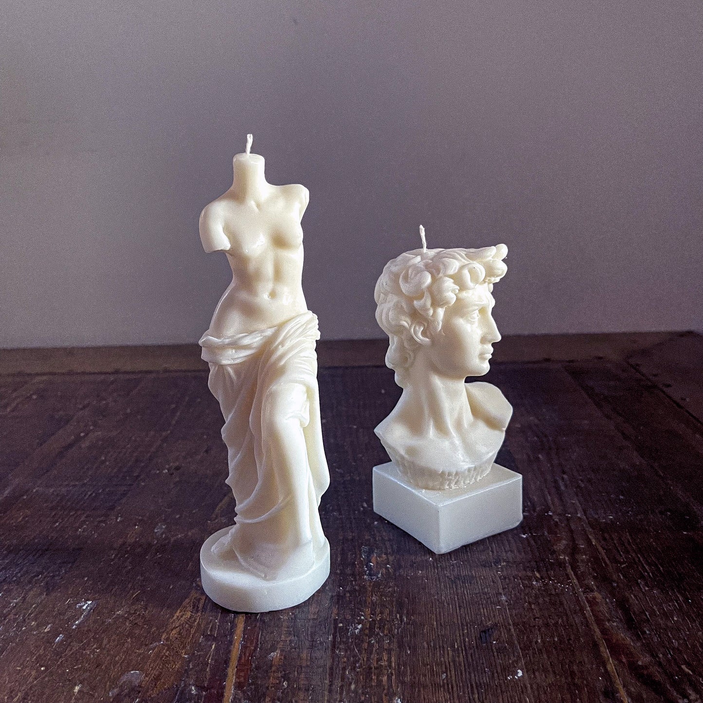 Small Venus de Milo and David Candle Bundle