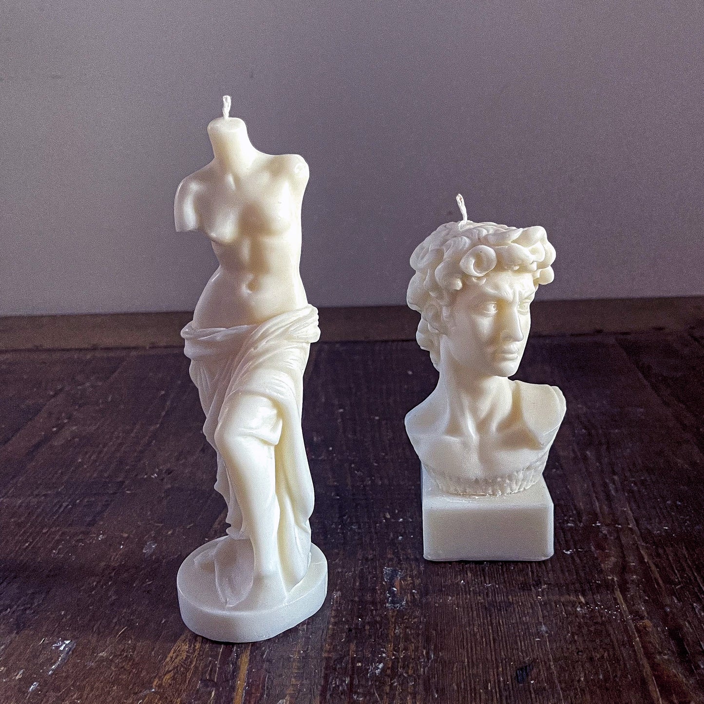 Small Venus de Milo and David Candle Bundle