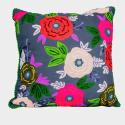 Embroidered  Flower Cushion - Vendeo.co.uk