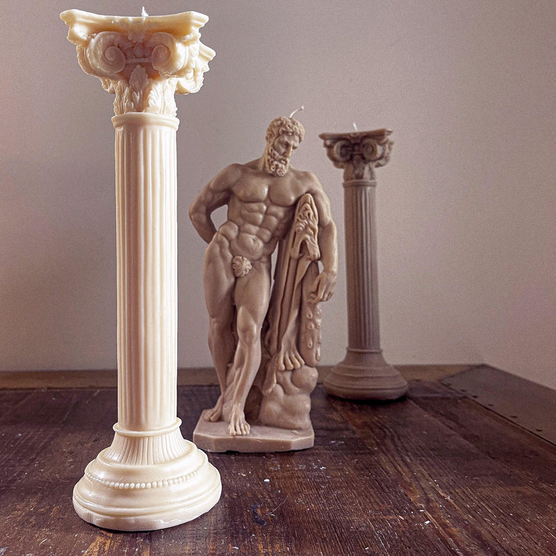 Large Roman Composite Column Candle - Vendeo.co.uk