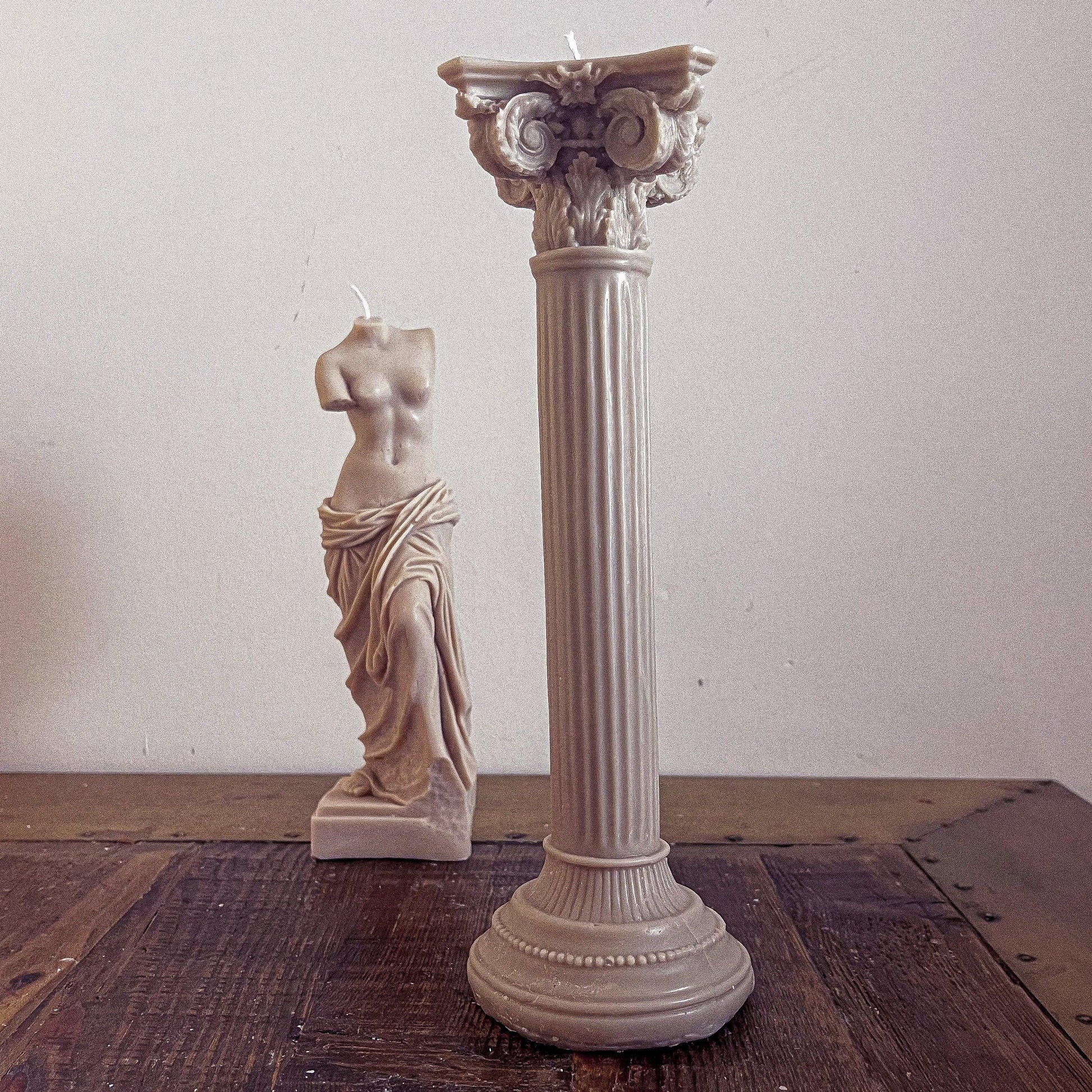 Large Roman Composite Column Candle - Vendeo.co.uk