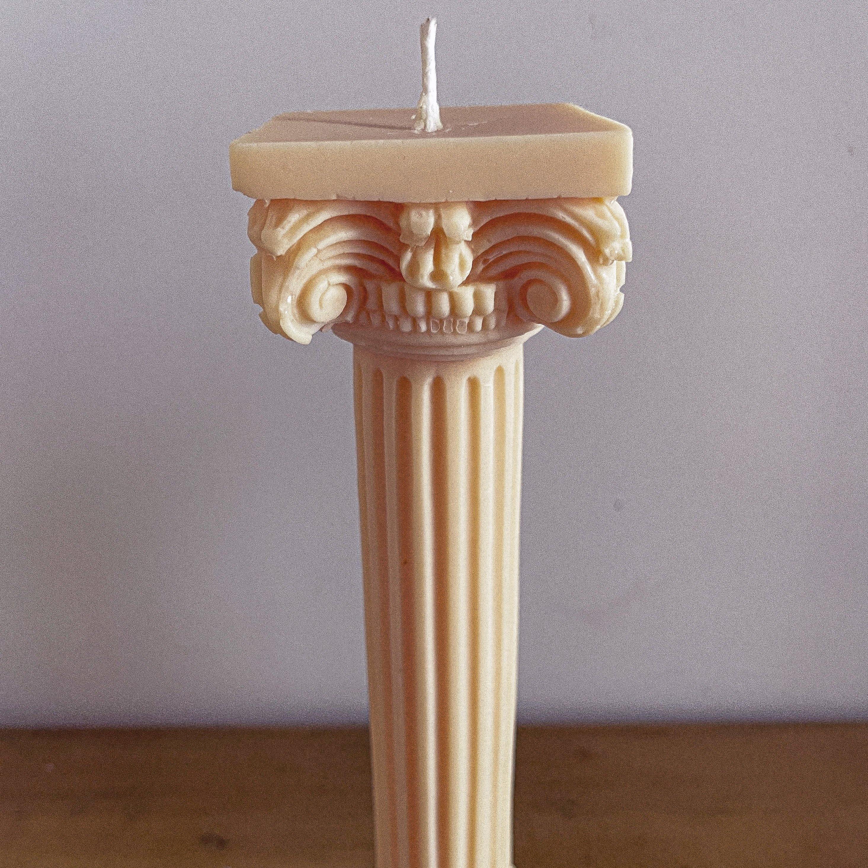 Ivory Corinthian Pillar Candle