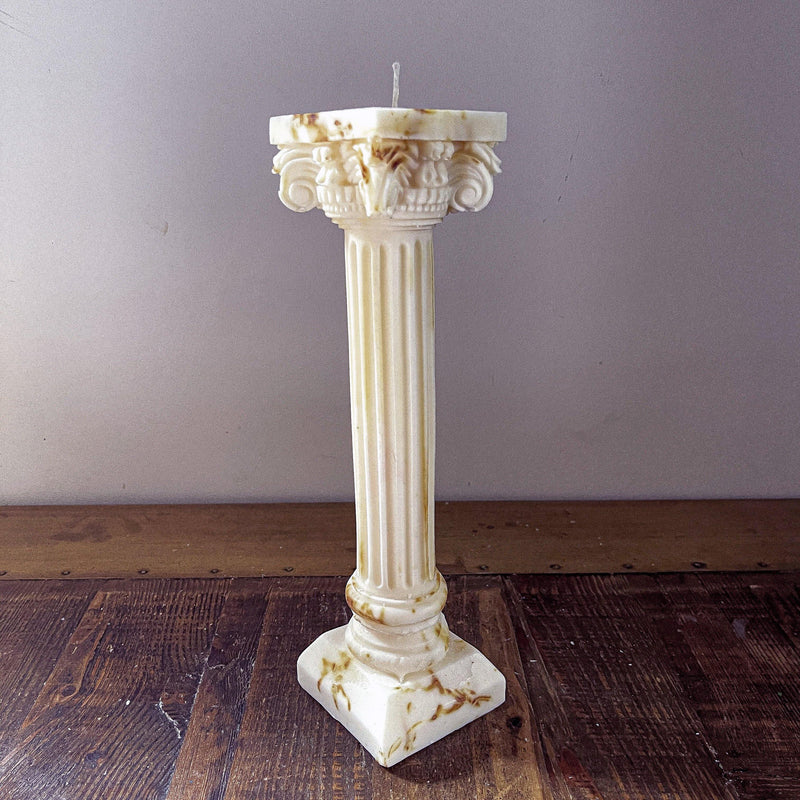 Large Marbled Greek Column Candle - Vendeo.co.uk