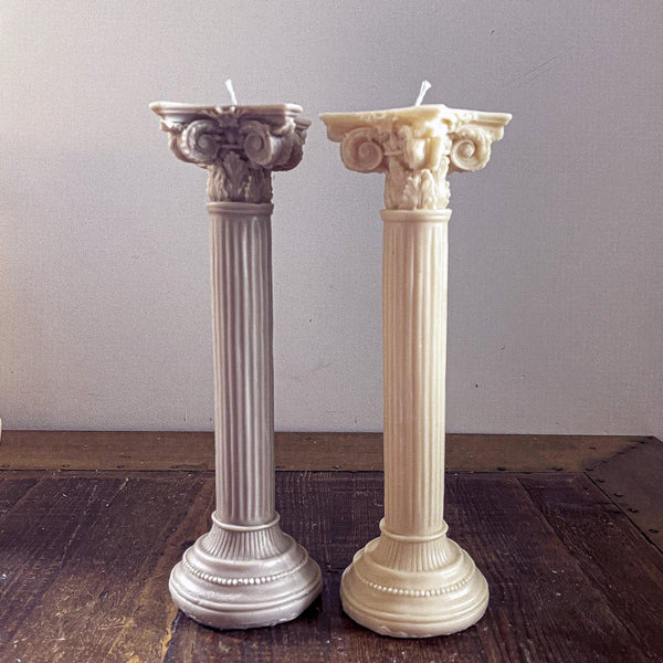 Large Roman Composite Column Candle - Vendeo.co.uk