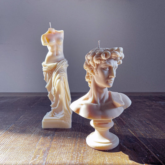 Large Venus de Milo and David Bust Candle Bundle - Vendeo.co.uk