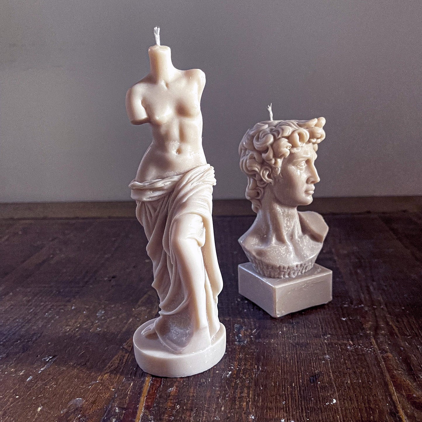 Small Venus de Milo and David Candle Bundle