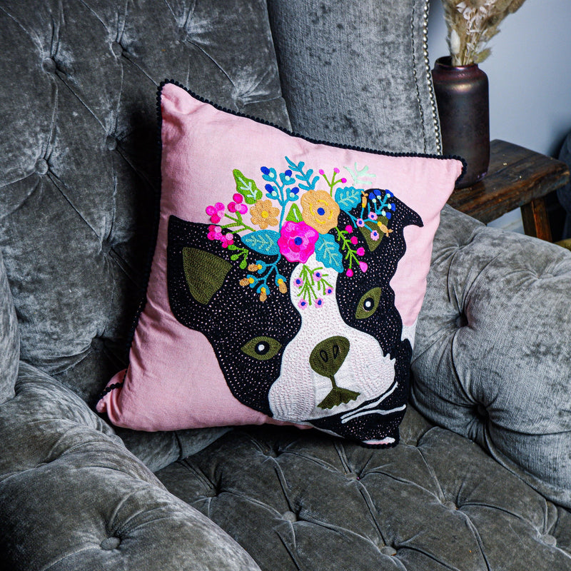 Embroidered Dog Cushion - Vendeo.co.uk
